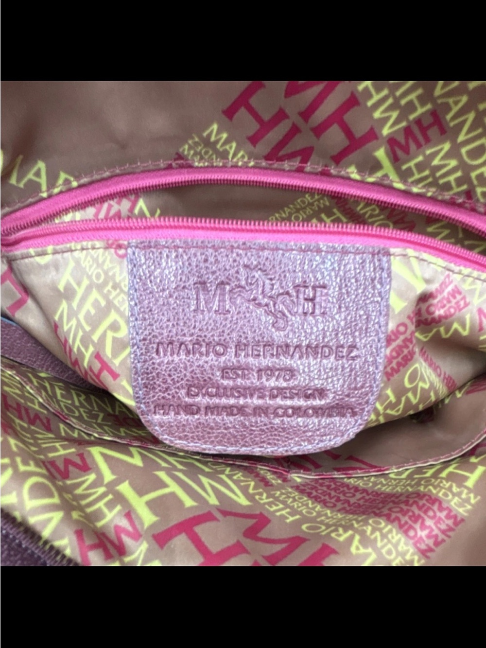 Mario Hernandez Women’s Purple Multicolor Logo Zip Shoulder Bag, Butterfly Charm - Picture 7 of 10